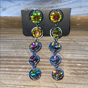 Iridescent 3” Stud Earrings NWT